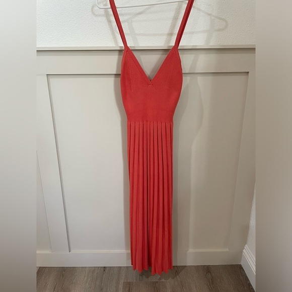 Elizabeth and James Women’s Bonnie Pleated Maxi Dress Salmon/Coral Size XS - Picture 6 of 11
